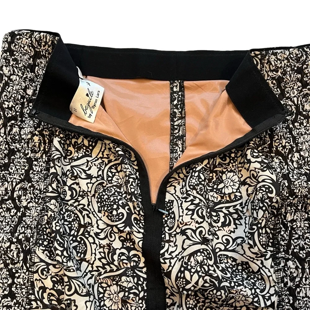 Beguile by Byron Lars Lasercut Pencil Skirt Black Cream Anthropologie, Sz 6 - Picture 13 of 13